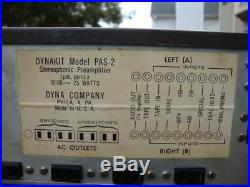 Nice Vintage Dynaco DynaKit Pas 2 Tube Pre-Amplifier (Pre-Amp) Serviced