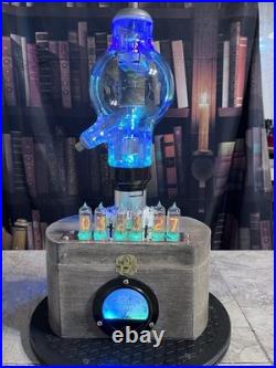 Nixie Clock IN-14 Retro, Steampunk. Vintage Lighted Amp Meter. Vintage Vac Tube