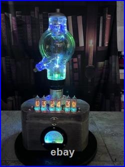 Nixie Clock IN-14 Retro, Steampunk. Vintage Lighted Amp Meter. Vintage Vac Tube