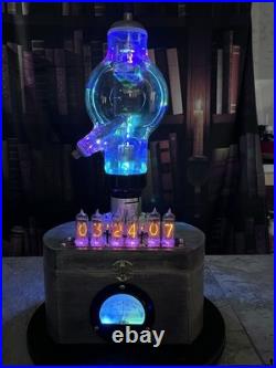 Nixie Clock IN-14 Retro, Steampunk. Vintage Lighted Amp Meter. Vintage Vac Tube