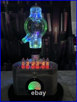 Nixie Clock IN-14 Retro, Steampunk. Vintage Lighted Amp Meter. Vintage Vac Tube
