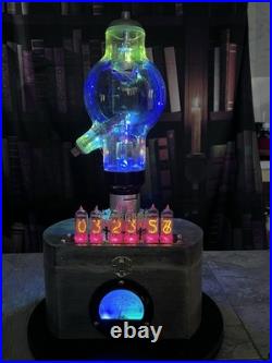 Nixie Clock IN-14 Retro, Steampunk. Vintage Lighted Amp Meter. Vintage Vac Tube