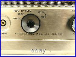 Nutone 2015 Intercom Radio Music Preamp Vintage 1950s Tube Amplifier Guitar Hifi