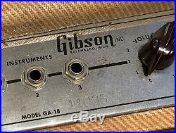 Original Gibson Explorer GA-18 1959 Vintage Tweed Guitar Amp withfoot switch