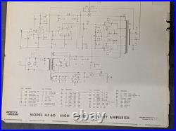 Pair (2) EICO HF-60 Mono Tube Amplifiers EL34/6CA7 Sold As For Parts Estate Find