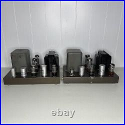 Pair (2) Eico HF-50 Monoblock Tube Power Amplifiers For Parts or Repair Rare