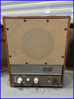 Pair of Vintage Ampex 620 Tube Amplifier Speaker Suitcase Powered FOR PARTS
