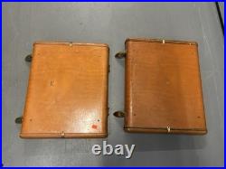Pair of Vintage Ampex 620 Tube Amplifier Speaker Suitcase Powered FOR PARTS