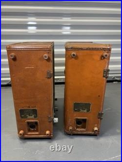 Pair of Vintage Ampex 620 Tube Amplifier Speaker Suitcase Powered FOR PARTS