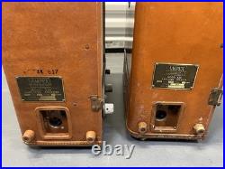 Pair of Vintage Ampex 620 Tube Amplifier Speaker Suitcase Powered FOR PARTS