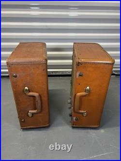 Pair of Vintage Ampex 620 Tube Amplifier Speaker Suitcase Powered FOR PARTS