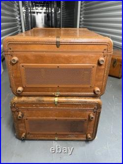 Pair of Vintage Ampex 620 Tube Amplifier Speaker Suitcase Powered FOR PARTS