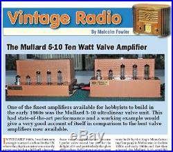 Pair of vintage Aegis Mullard 5-10 valve amplifiers- meticulously renovated
