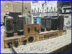 Pilot Sa-260 El34 Tube Stereo Amplifier Vintage Good Iron Rare With Cage