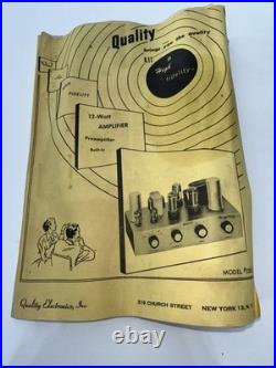 QUAL KIT AMPLIFIER MODEL 2200 VINTAGE TUBE AMP 12 Watt Untested