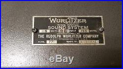 Rare pair vintage WURLITZER 771 mono triode tube amplifier 45 2A3 PP