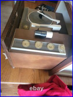 Rca Victor Rare MCM Wall Mount Insert Tube Amp Record Player Phonograph Vtg Wood