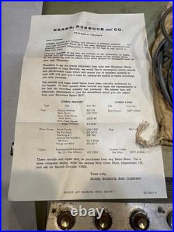 Reel To Reel Tube Amp Style Player Vintage Sears silver-tone Used- Working