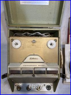 Reel To Reel Tube Amp Style Player Vintage Sears silver-tone Used- Working