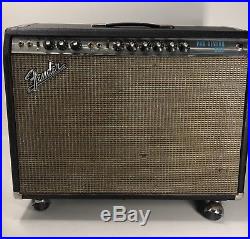 Used Fender Vintage 76' Pro Reverb all Tube Guitar Amp With Cover Parts Repair