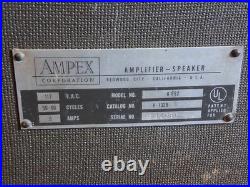 VINTAGE Ampex TUBE Speaker Amplifier Model A-692 POWERS UP
