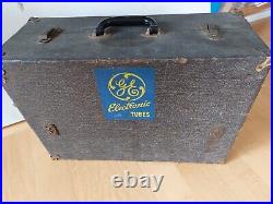 VINTAGE Carry-All Tube Caddy Case Radio/TV/Amp Repair 125 Tubes +Coils & Parts