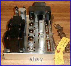 VINTAGE FISHER SA-16 STEREO TUBE POWER AMPLIFIER With AMPEREX QUAD 6BQ5 WKS AS IS
