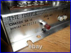 VINTAGE FISHER SA-16 STEREO TUBE POWER AMPLIFIER With AMPEREX QUAD 6BQ5 WKS AS IS