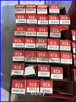 VINTAGE MCM RCA Electron VACUUM TUBES NOS RADIO, TV, Stereo, Audio Amp Boxes Lot