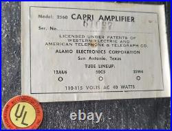 VTG 1960s USA Made Alamo Capri Tube amplifier Low Wattage Rare San Antonio Texas