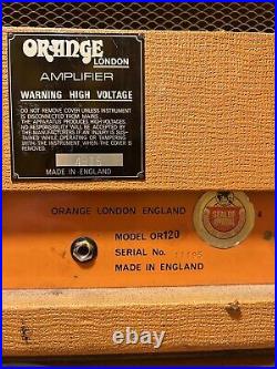 VTG 1970s Orange OR120 Amplifier Head & Rare 2x15 Cabinet Celestion Greenbacks