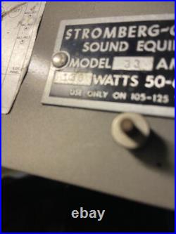 VTG Audio Stromberg Carlson 33 Tube Amplifier Untested-POWERS ON- Parts