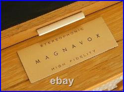 VTG MAGNAVOX RECORD PLAYER STEREO CONSOLETTE TUBE AMP RESTORED Watch Play