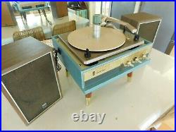 VTG MOTOROLA RECORD PLAYER STEREO TUBE AMPLIFIED SPEAKERS RESTORED Watch it Play
