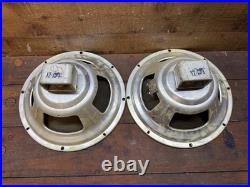 Vintage 12 Alnico Speakers Pair NOS 8 Ohm 12-69 Date Code Tube Amp Guitar