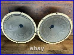 Vintage 12 Alnico Speakers Pair NOS 8 Ohm 12-69 Date Code Tube Amp Guitar