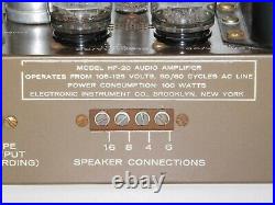 Vintage 1950's Eico HF-20 Mono 6L6 Tube Amplifier Audio HiFi Speaker Amp Sound