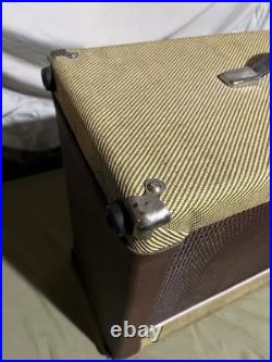 Vintage 1960's Fender Eminence 12 8ohm Guitar Amp Brown Tolex Wheat Grille Cloth