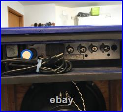 Vintage 1960s Sound X-202 Combo Base Guitar Tube Amp Blue with Variegated Flames