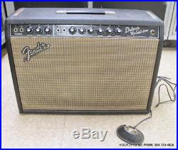 Vintage 1965 Fender Deluxe Reverb Amp Tube Electric Guitar Amplifier Blackface