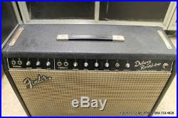 Vintage 1965 Fender Deluxe Reverb Amp Tube Electric Guitar Amplifier Blackface