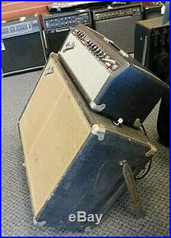 Vintage 1966 Fender Showman Blackface Piggy Back All Tube Amp! TONE MONSTER