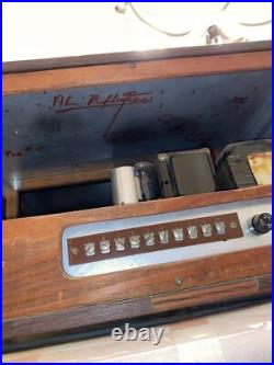 Vintage 1967 Hand Built Wood & Metal Tube Amplifier/Pre Amp High School Project