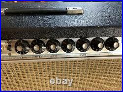Vintage 1968 Fender Twin Reverb Silverface Drip Edge Guitar 6L6 Tube Amp AB763