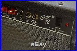 Vintage 80s Fender USA Champ 12 Red Knob Tube Guitar Combo Amp Used
