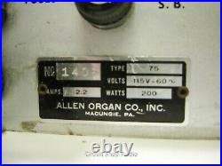 Vintage Allen Organ 75 Mono Tube Amplifier / 1405 / KT