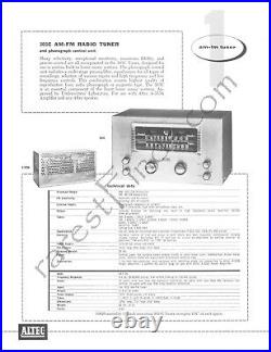 Vintage Altec Lansing 303C Vacuum Tube Tuner Pre Amplifier, perfect working
