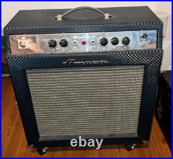 Vintage Ampeg Rocket 2 Guitar Tube Amp with pedal Very Clean! GS-12