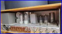 Vintage Amplifier Audio Vacuum Tube Amp and Tone Controller + Tuner Wood Cab