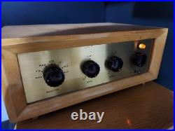 Vintage Amplifier Audio Vacuum Tube Amp and Tone Controller + Tuner Wood Cab